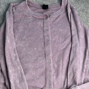 Pink Button-Up Cardigan art class perfect condition waffle texture